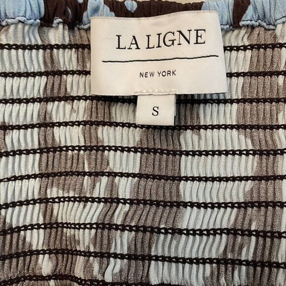 La Ligne Blue Strapless Silk Midi Dress Size Small New Retails $595 - Picture 5 of 6